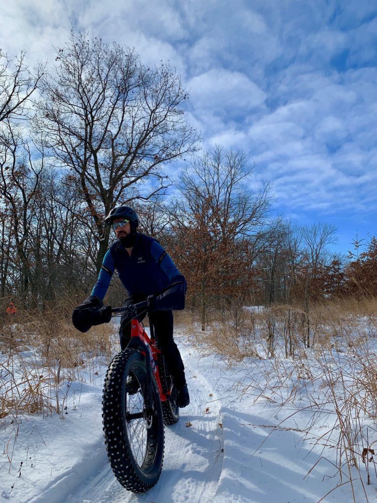 Winter mountain biking